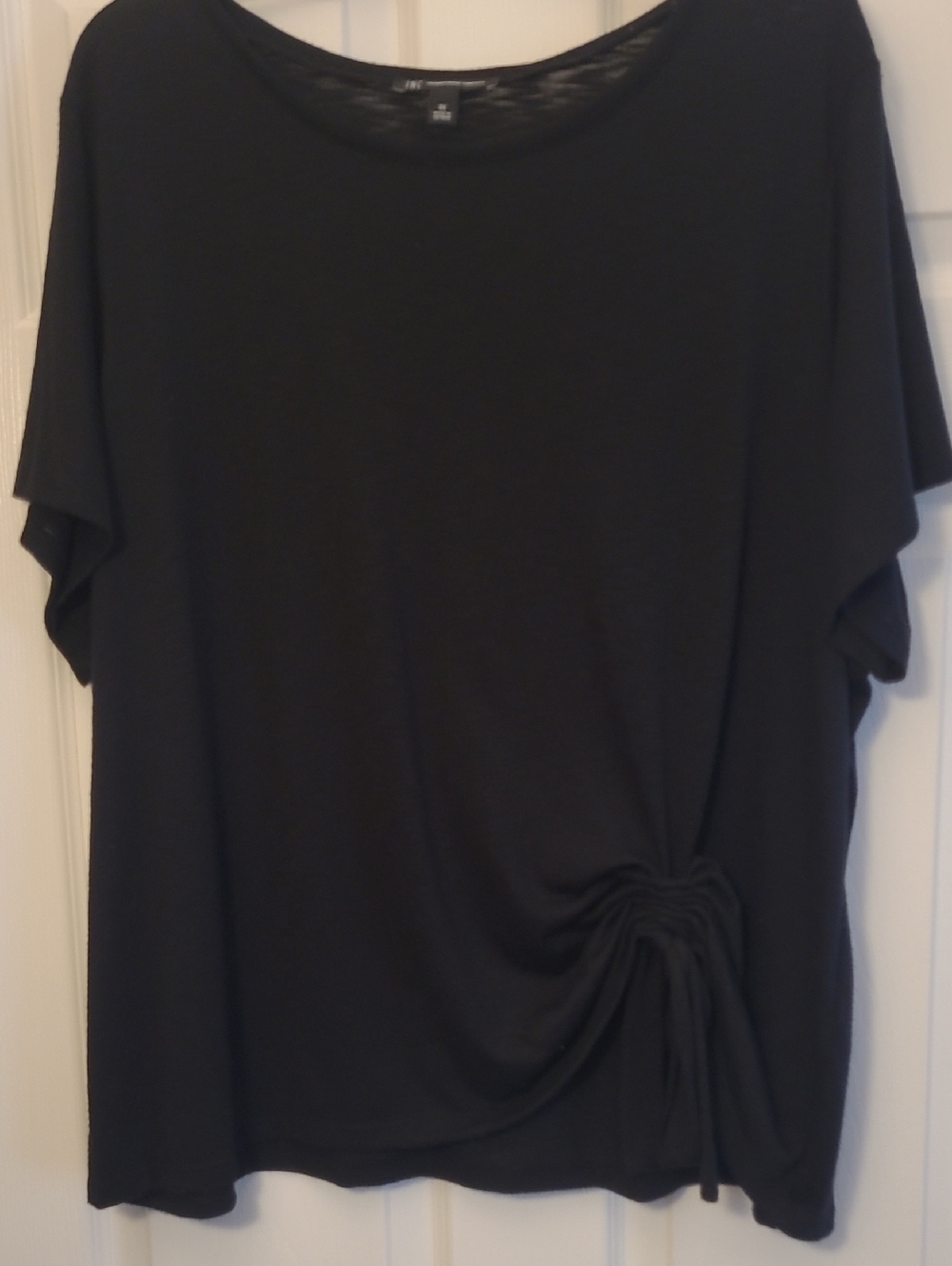 INC International Concepts Black Short Sleeve Top
